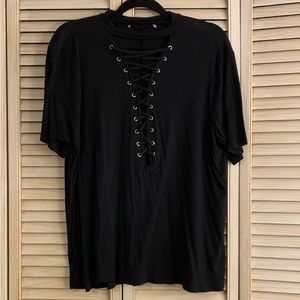 Lace up front shirt